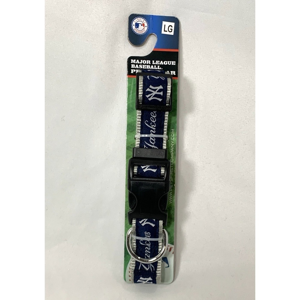 New York Yankees MLB Dog Collar Large Webbing Strap 1" Adjustable NEW‎